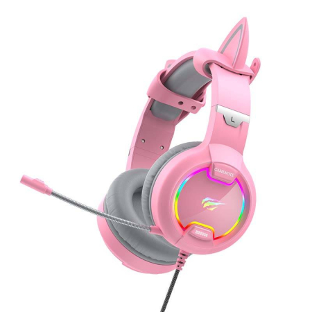 Casti pentru gaming Havit GAMENOTE H2233d RGB (roz) [1]