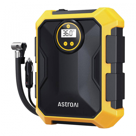Mini Compresoare - Compresor de aer AstroAI CZK-3674 12V DC 100PSI (galben)