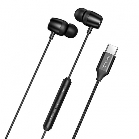 Casti cu Fir HiFi - Mcdodo HP-1050 casti in-ear, cu fir, USB-C (negru)