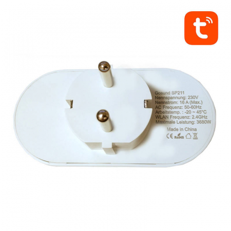 Priza inteligenta dubla WiFi Gosund SP211 3500W, Tuya [2]