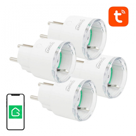 Prize inteligente - Priza inteligenta WiFi Gosund SP111 3680W 16A, Tuya 4-pack