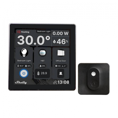 Panouri de control - Set panou de control Shelly Wall Display (negru) + BLU HandT Ivory