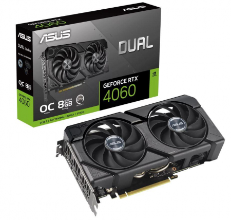 Video Cards - VGA PCIE16 RTX4060 8GB GDDR6/DUAL-RTX4060-O8G-EVO ASUS