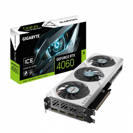 Video Cards - VGA PCIE16 RTX4060 8GB GDDR6/N4060EAGLEOC ICE-8GD GIGABYTE