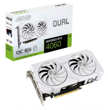 Video Cards - VGA PCIE16 RTX4060 8GB GDDR6/RTX4060-O8G-EVO-WHITE ASUS