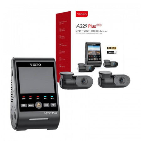 Camere video Auto - VIOFO A229 PLUS 3CH 2K + 1080p WiFi, GPS