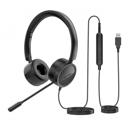 Casti cu Fir HiFi - Wired headset with microphone NewBee NB-H360 (black)