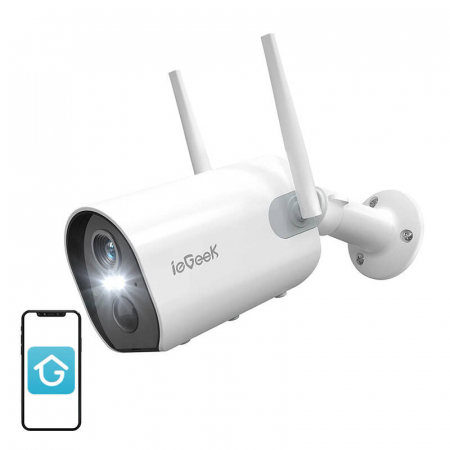 Supraveghere Video Acasa - Wireless WiFi Outdoor Camera ieGeek ZS-GX2S white 5200mAh