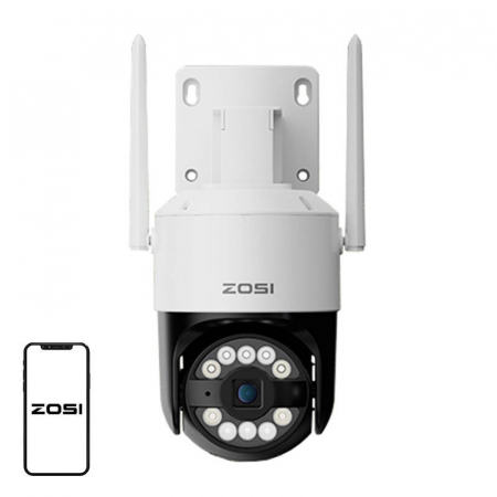 Supraveghere Video Acasa - ZOSI C296 WiFi 8MP dual Pan Tilt IP66 camera de exterior + card microSD de 32GB