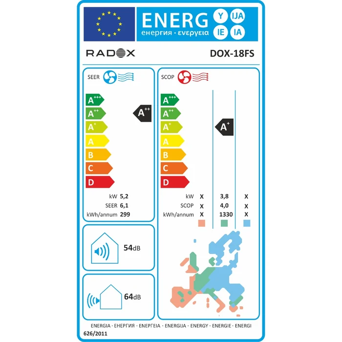 Aparat aer conditionat tip coloana Radox DOX-24FS, 24000 BTU, A++ / A+, inverter, Wi-Fi, R32, dezumidificare, autodiagnoza, mod auto, mod turbo, timer, mod de noapte, alb - Copie [6]
