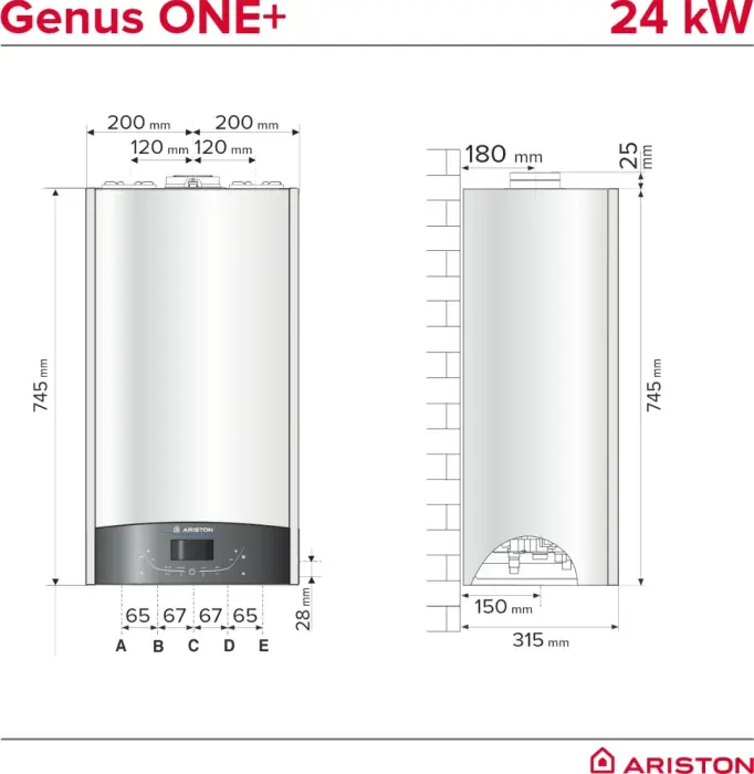 Centrala termică Ariston GENUS ONE+ 24, 24 kW, condensare, apă instant [7]