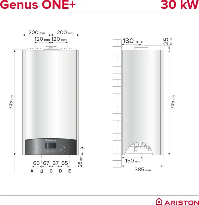 Centrala termică Ariston GENUS ONE+ 30, 30 kW, condensare, apă instant [7]