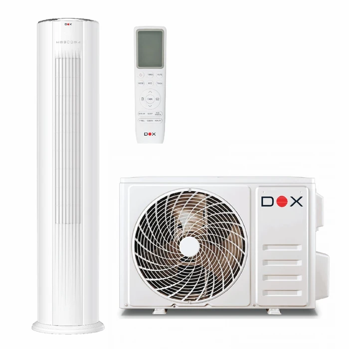 Monosplit - Aparat aer conditionat tip coloana Radox DOX-18FS, 18000 BTU, A++ / A+, inverter, Wi-Fi, R32, dezumidificare, autodiagnoza, mod auto, mod turbo, timer, mod de noapte, alb