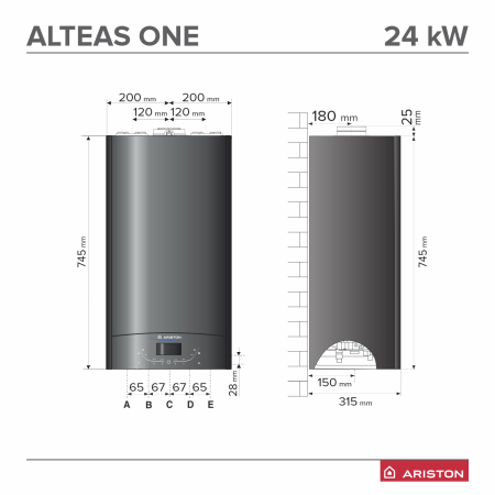 Centrala termică Ariston Alteas ONE Net 24 kW – Condensare A+ [2]