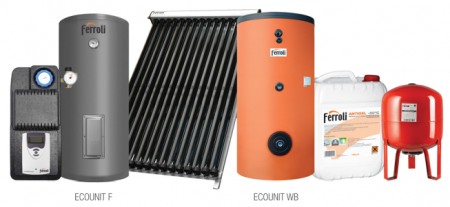 Pachete Solare - Pachet solar colector cu tub vidat, Ferroli, model Ecotube New 20 și boiler Ecounit 150-2C WB