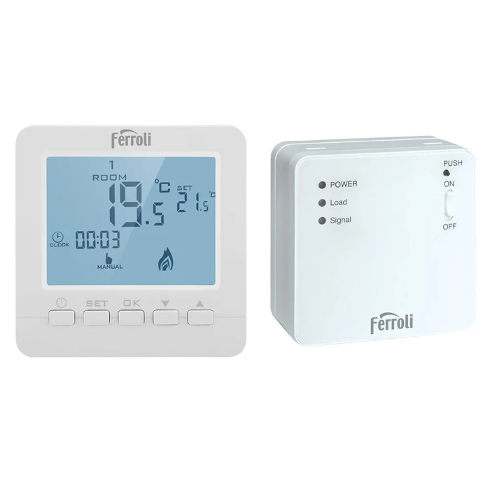 Termostate Neprogramabile - Termostat wireless Ferroli FRTH205 – Neprogramabil, digital