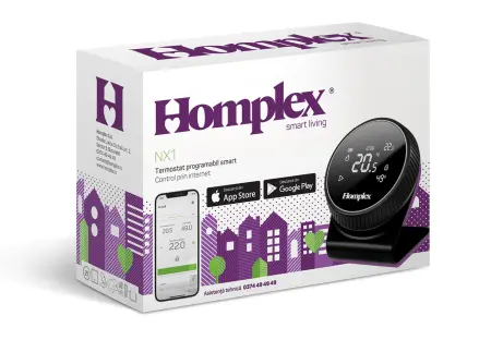 Termostat HOMPLEX programabil cu control prin Internet, fara fir, culoare Negru [9]