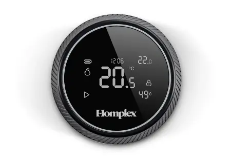 Termostate Programabile - Termostat HOMPLEX programabil cu control prin Internet, fara fir, culoare Negru