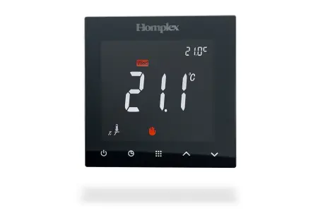 Termostate Programabile - Termostat programabil 922 Wifi Black, cu fir, alimentare 230 v, MONTAJ IN DOZA, functioneaza cu centru comanda Homplex CC210, Control pe internet aplicatie Tuya