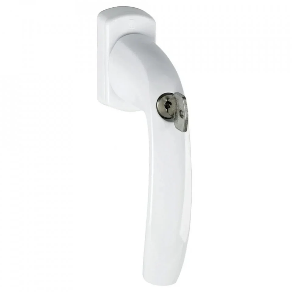 Accesorii tamplarie - Maner fereastra cu cheie, culoare ALB,MARO  material aluminiu, Hoppe New York, patrat 40mm