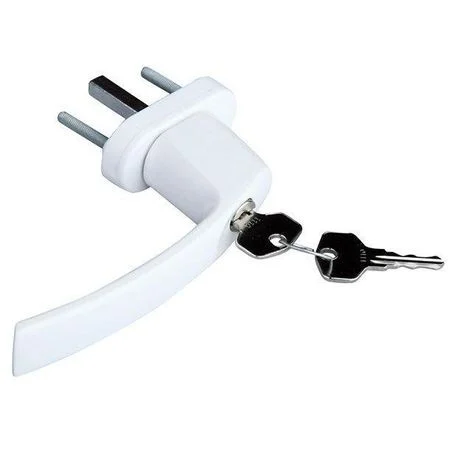 Accesorii tamplarie - Maner fereastra PVC cu cheie, alb sau maro