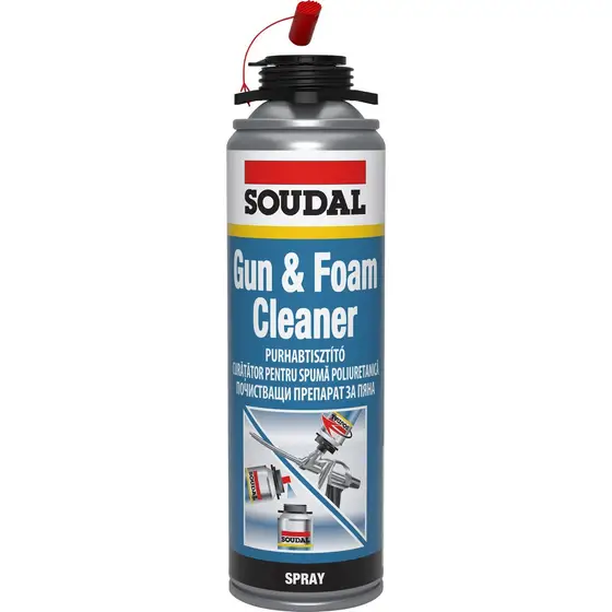Etansare si eficienta energetica - Spray curatare spuma, curatator spuma 500 ml • Soudal