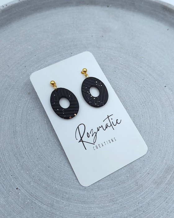 Cercel - Black Mini Oval [1]