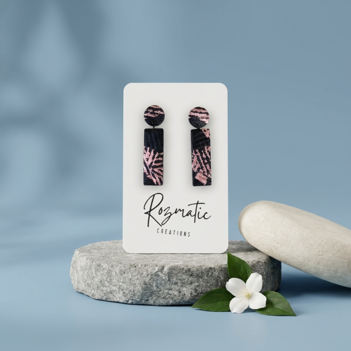 Cercel Flippen Black & Rose [2]