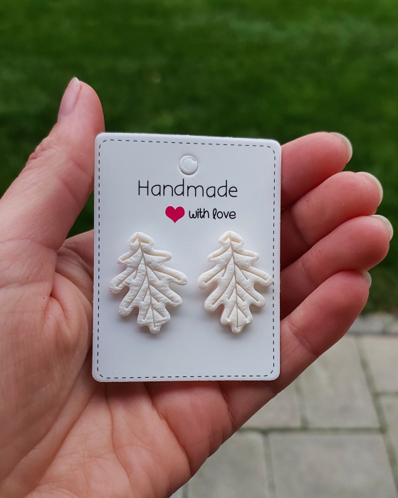 Cercel Leaf - White [2]