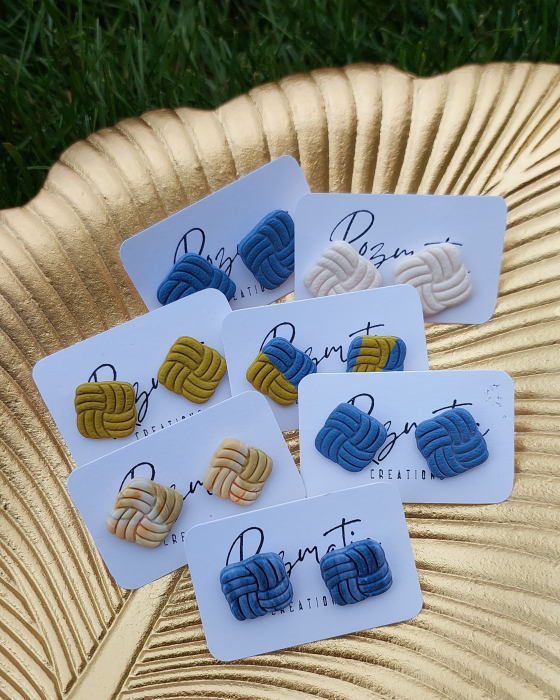 Cercel - Square Stripes - Blue [2]