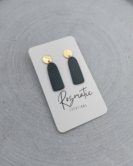 Cercel Ovaline - Olive Geo [2]