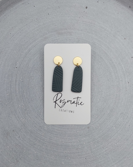 Cercel Ovaline - Olive Geo [1]