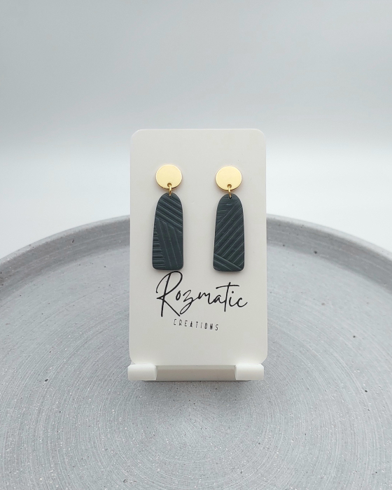 Cercel Ovaline - Olive Geo [3]