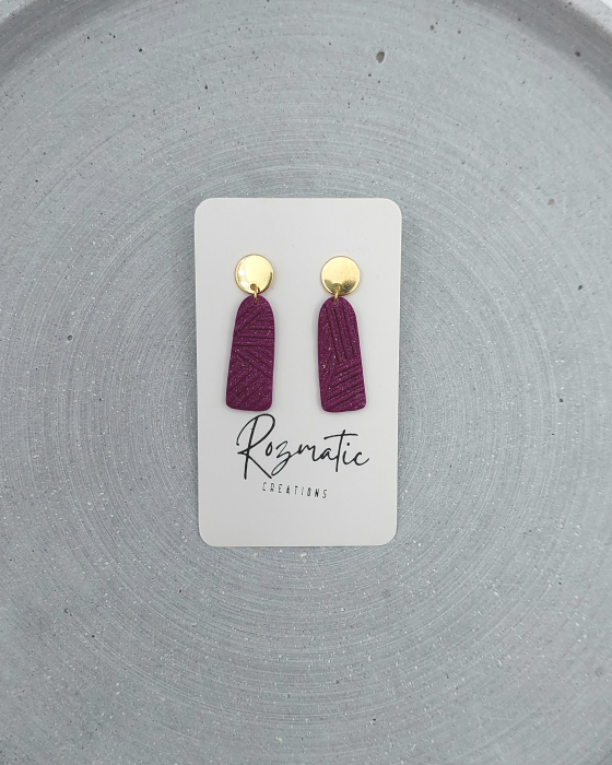 Cercel Ovaline - Violet Sparkle [2]