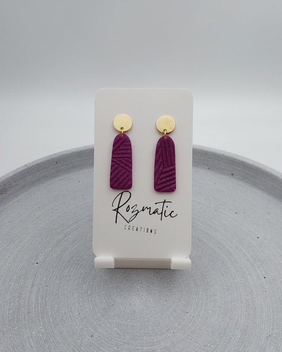 Cercel Ovaline - Violet Sparkle [3]