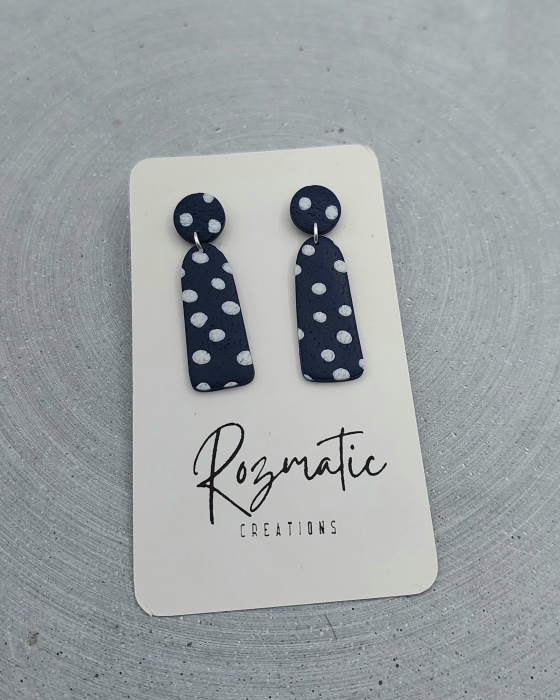 Cercel Ovaline - Blue Dots [3]