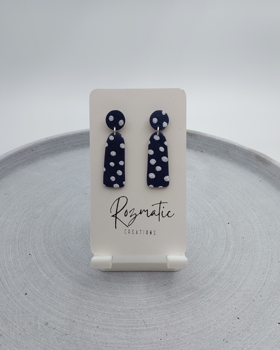 Cercel Ovaline - Blue Dots [1]