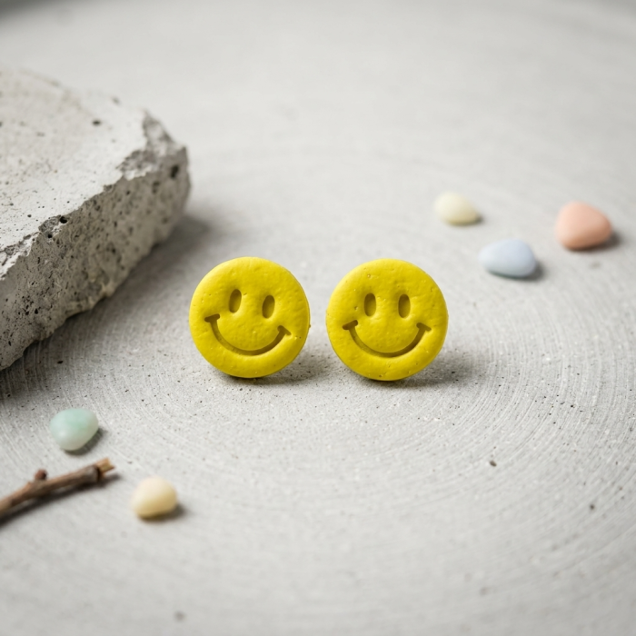 Cercel Smiley Face - Lime [2]