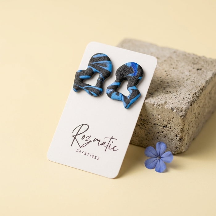 Cercel Splash - Blue & Black [2]