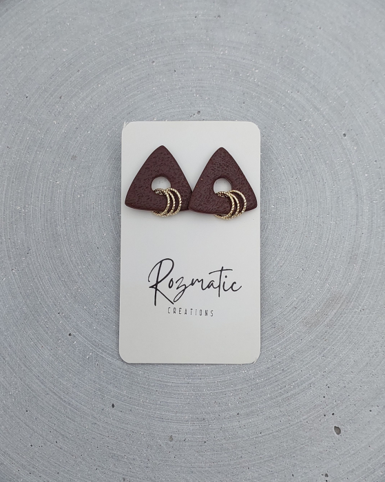 Cercel Trielle - Brown White Gold [3]