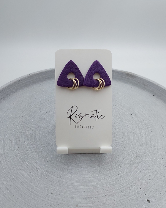 Cercel Trielle - Purple White Gold [3]