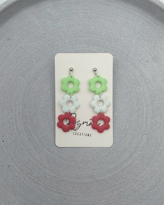 Cercel Triflora - Green Blue Pink [3]