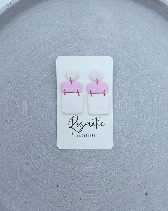 Cercel - Zelora - White & Pink [2]