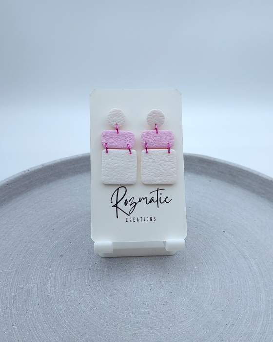 Cercel - Zelora - White & Pink [3]