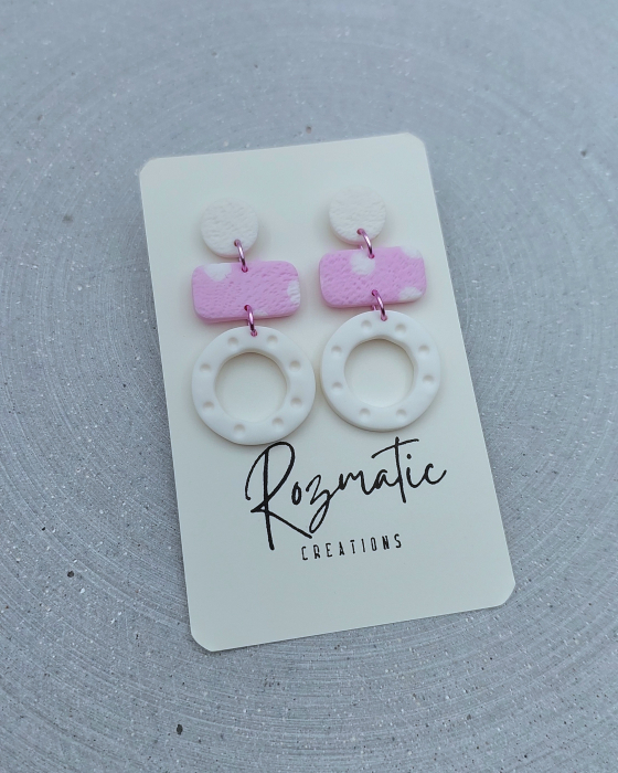 Cercel - Zorela - White BabyPink [4]