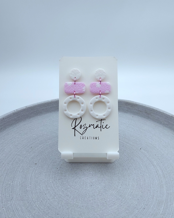 Cercel - Zorela - White BabyPink [2]