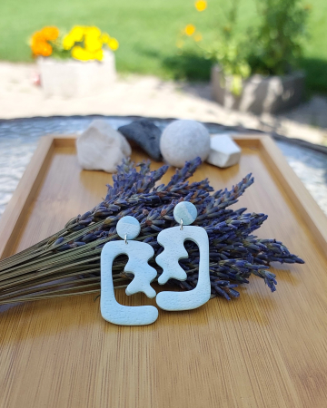 Categorie - Cercei lungi - Cercel - Abstracta - Light Blue