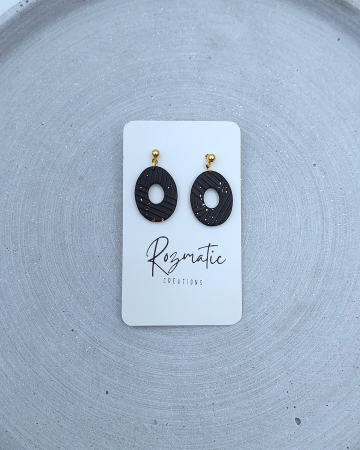 Cercel - Black Mini Oval [2]