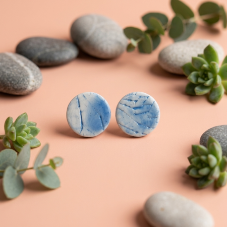Cercel Stud - Circle - Blue [1]