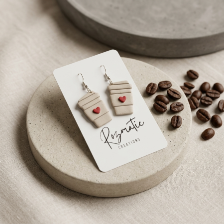 Colecția de Cercei - Cercel Coffee - Gray